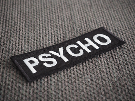 Patch Brodé PSYCHO 8 X 6,5 Cm - Application Par Repassage Ou Couture, Idéal Customisation Vêtements, Sacs
